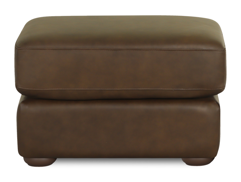 Porto 34\" Traditional Genuine Leather Ottoman – Chocolate