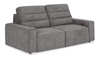 Shaquille O’Neal Home Prestige Sleeper Sectional with Power Sliding– Grey