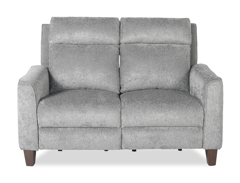 Primrose 71” Chenille Fabric Power Reclining Loveseat with Power Headrest – Slate