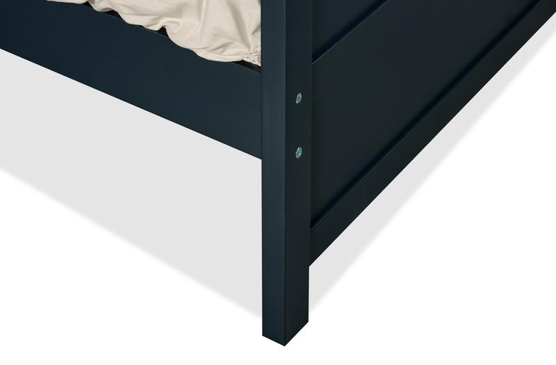 Quinn Bunk Bed with Built-in Staircase Dresser & Guard Rail for Kids, Blue - Twin/Twin