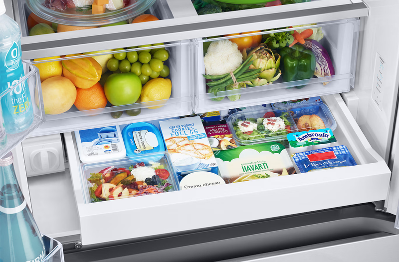 Samsung Bespoke AI 33” 25 Cu. Ft. 3-Door French Door Refrigerator – Stainless Steel - RF25C5A01SRAA