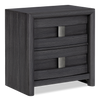 Rocco Bedside 2-Drawer Nightstand with Built-In Charging Port, 25"W x 26"H - Dark Grey