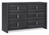 Rocco Bedroom 6-Drawer Dresser, 62"W x 37"H - Dark Grey