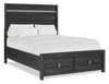 Rocco Storage Bed with 2 Built-In Footboard Drawers & LED Lit Headboard, Dark Grey - Queen Size 