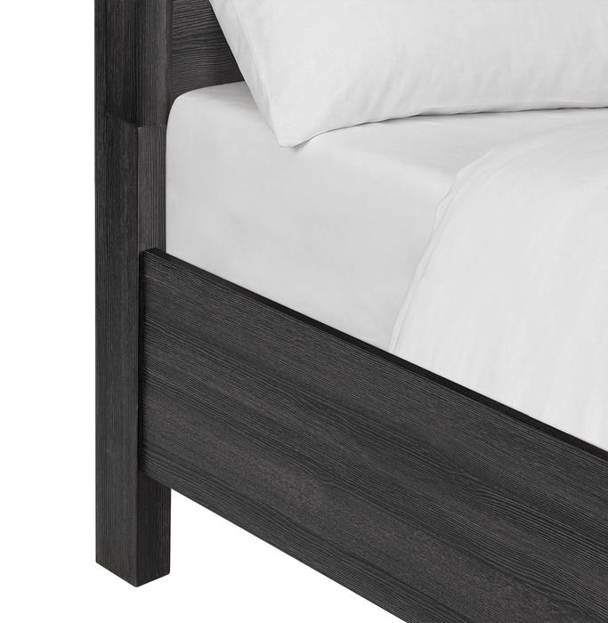 Rocco Storage Bed with 2 Built-In Footboard Drawers & LED Lit Headboard, Dark Grey - Queen Size 