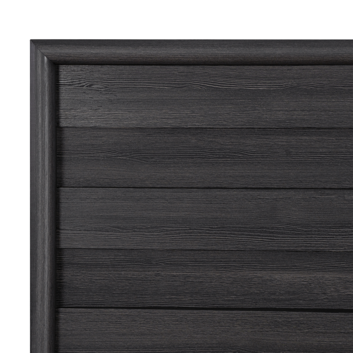 Rocco Storage Bed with 2 Built-In Footboard Drawers & LED Lit Headboard, Dark Grey - Queen Size 