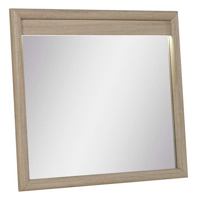 Rocco Bedroom Dresser Mirror - Light Brown 