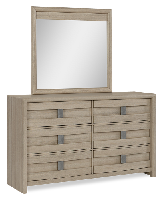 Rocco Bedroom Dresser Mirror - Light Brown 