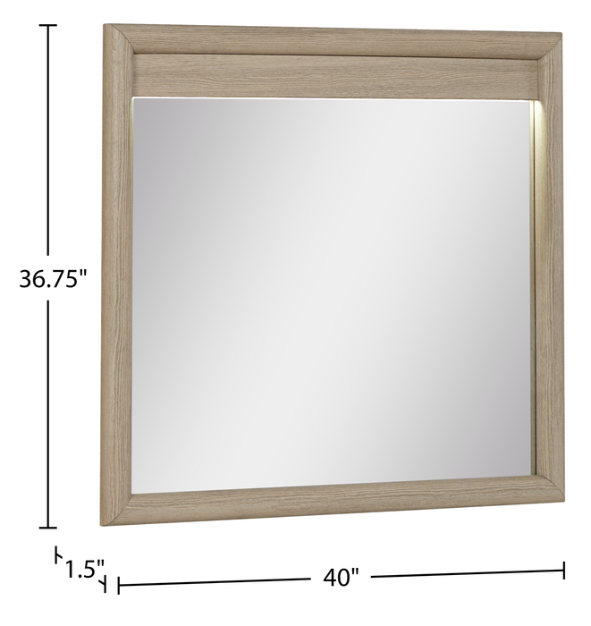 Rocco Bedroom Dresser Mirror - Light Brown 