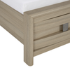 Rocco Storage Bed with 2 Built-In Footboard Drawers & LED Lit Headboard, Light Brown - Queen Size | Lit de rangement Rocco avec 2 tiroirs de pied de lit intégrés et tête de lit illuminée à DEL, brun clair - format grand lit