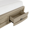 Rocco Storage Bed with 2 Built-In Footboard Drawers & LED Lit Headboard, Light Brown - Queen Size | Lit de rangement Rocco avec 2 tiroirs de pied de lit intégrés et tête de lit illuminée à DEL, brun clair - format grand lit