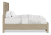 Rocco Storage Bed with 2 Built-In Footboard Drawers & LED Lit Headboard, Light Brown - Queen Size | Lit de rangement Rocco avec 2 tiroirs de pied de lit intégrés et tête de lit illuminée à DEL, brun clair - format grand lit
