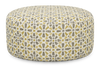 Made in Canada Customizable Sofa Lab Round 38" Fabric Ottoman – Lemonade Accent Fabric | Pouf courbé personnalisable de Sofa Lab de 38 po fabriqué au Canada en tissu - tissu décoratif Lemonade