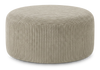 Made in Canada Customizable Sofa Lab Round 38" Fabric Ottoman – Fog Accent Fabric | Pouf courbé personnalisable de Sofa Lab de 38 po fabriqué au Canada en tissu - tissu décoratif Fog