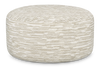 Made in Canada Customizable Sofa Lab Round 38" Fabric Ottoman – Bisque Accent Fabric | Pouf courbé personnalisable de Sofa Lab de 38 po fabriqué au Canada en tissu - tissu décoratif Bisque