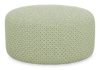 Made in Canada Customizable Sofa Lab Round 38\" Fabric Ottoman – Peacock Accent Fabric 