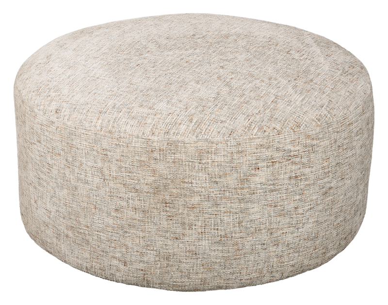 Made in Canada Customizable Sofa Lab Round 38\" Fabric Ottoman – Rust Accent Fabric 