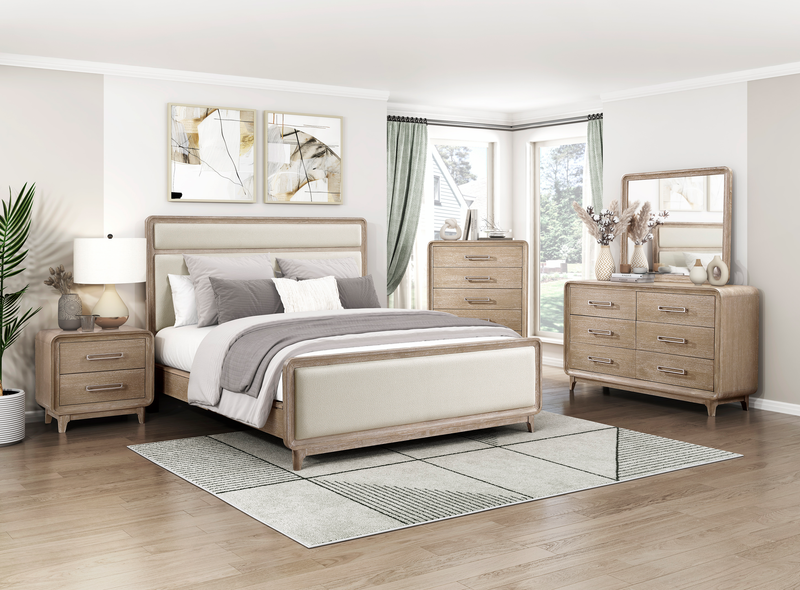 Sasha Bedroom Dresser Mirror - Natural Oak Brown