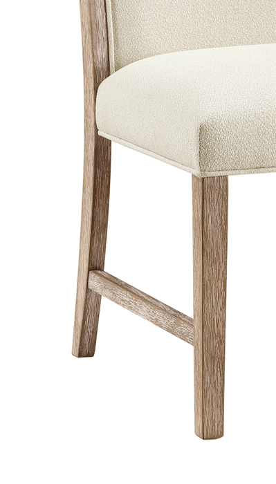 Sasha Dining Chair with Chenille Fabric - Taupe/Natural Oak Brown