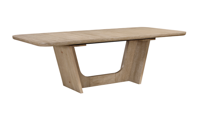 Sasha Extension Dining Table with Trestle Base, 82-94\"W - Natural Oak Brown
