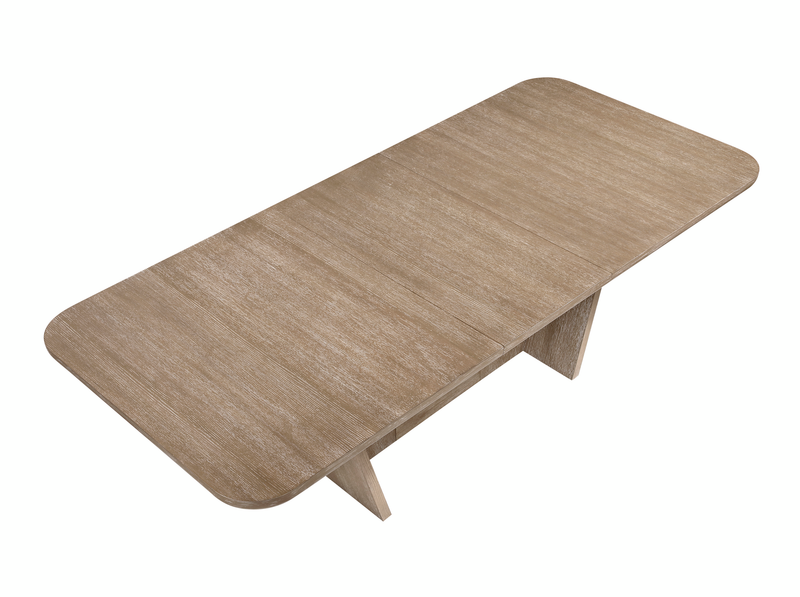 Sasha Extension Dining Table with Trestle Base, 82-94\"W - Natural Oak Brown
