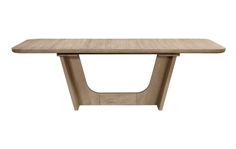 Sasha Extension Dining Table with Trestle Base, 82-94\"W - Natural Oak Brown