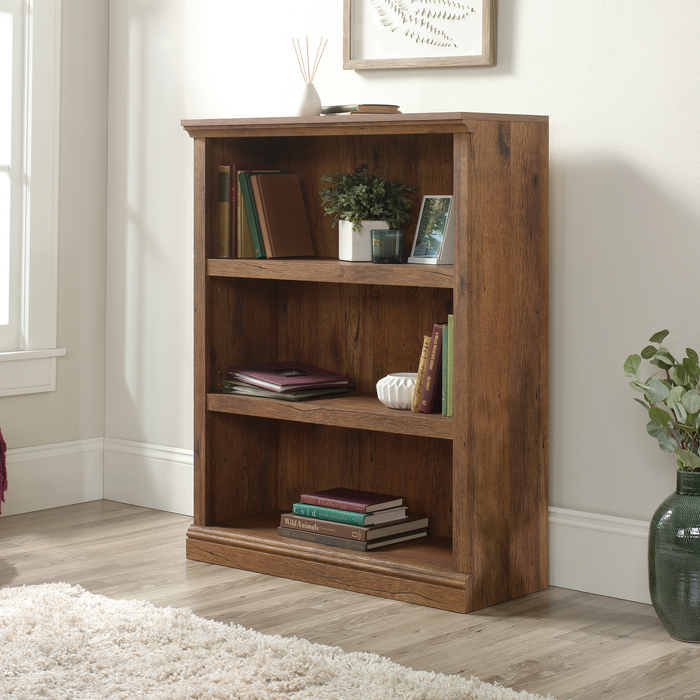Smyth 35.28” 3-Shelf Bookcase – Vintage Oak