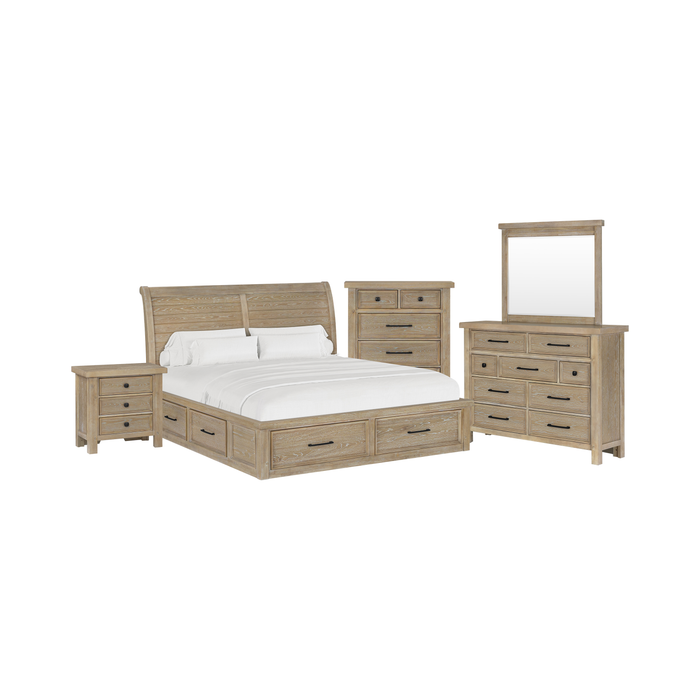 Sonoma Platform Storage Bed with Headboard & Frame, Light Brown - King Size