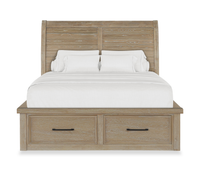 Sonoma Platform Storage Bed with Headboard & Frame, Light Brown - Queen Size 