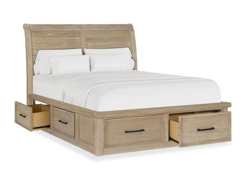 Sonoma 5pc Bedroom Set with Storage Bed, Dresser & Mirror, Light Brown - Queen Size