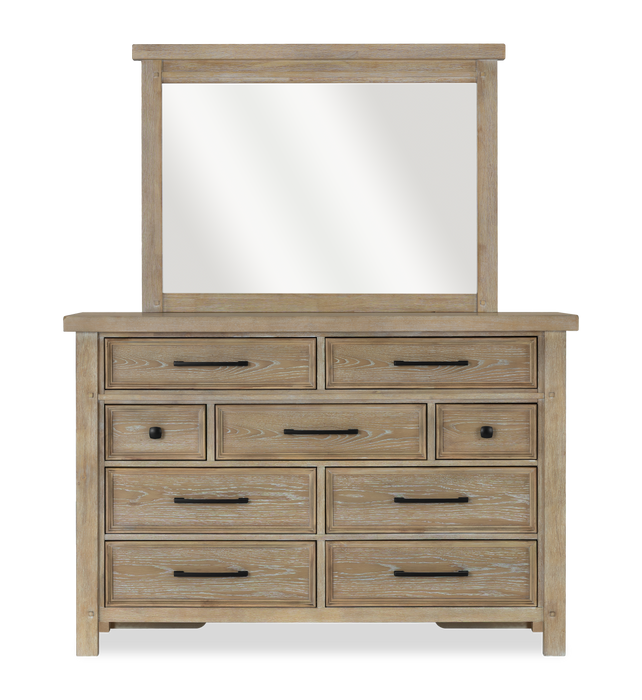 Sonoma 6pc Bedroom Set with Bed, Dresser, Mirror & Nightstand, Light Brown - King Size