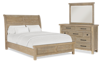Sonoma 5pc Bedroom Set with Bed, Dresser & Mirror, Light Brown - Queen Size 