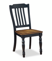Stella Dining Chair, Wood, Slat Back - Black/Brown 