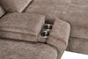 Sunset Linen-Look Fabric Right-Facing Sleeper Sectional with Storage and Built-In LED Lighting – Taupe | Sofa-lit sectionnel de droite Sunset en tissu d’apparence lin avec ports USB - taupe