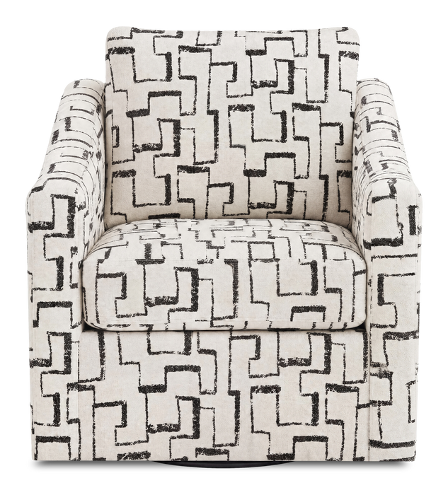 Made in Canada Sofa Lab Customizable Swivel 32\" Fabric Accent Chair – Tar Accent Fabric 