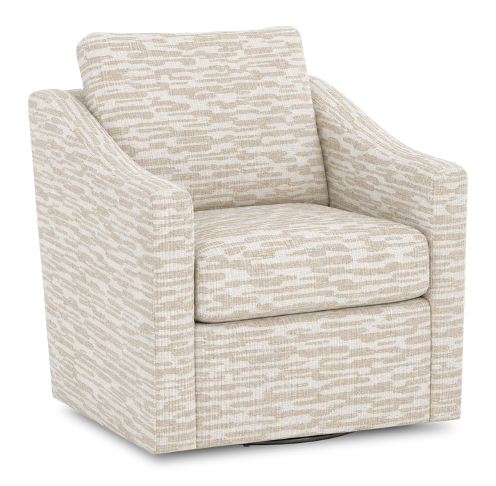Made in Canada Sofa Lab Customizable Swivel 32\" Fabric Accent Chair – Bisque Accent Fabric 