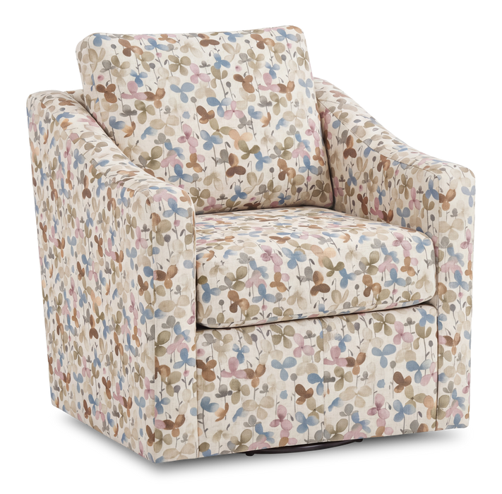 Made in Canada Sofa Lab Customizable Swivel 32\" Fabric Accent Chair – Rose Accent Fabric 