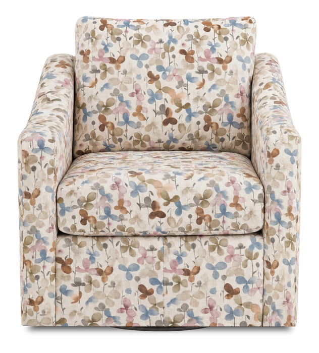Made in Canada Sofa Lab Customizable Swivel 32\" Fabric Accent Chair – Rose Accent Fabric 