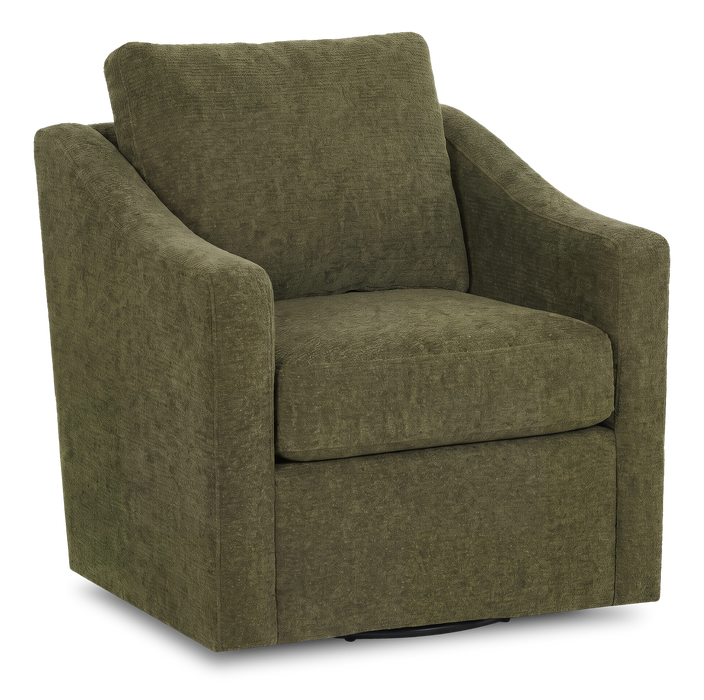 Made in Canada Sofa Lab Customizable Swivel 32\" Fabric Accent Chair – Chenille Moss