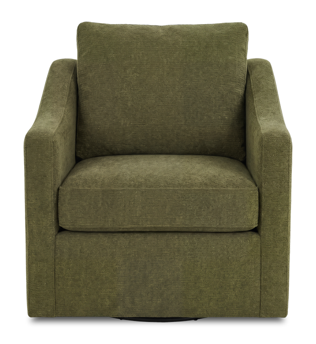 Made in Canada Sofa Lab Customizable Swivel 32\" Fabric Accent Chair – Chenille Moss