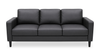Sydney 77” Sofa Leather-Look Fabric Sofa with Removable Back Cushions - Black | Sofa Sydney de 77 po en tissu d’apparence cuir avec coussins de dossier amovibles - noir