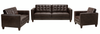 Theo 85" Top-Grain Genuine Leather Sofa with Removable Back Cushion and Wood Feet – Brown | Sofa Theo de 85 po en cuir véritable de qualité supérieure avec coussin de dossier amovible et pattes en bois - brun