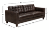 Theo 85" Top-Grain Genuine Leather Sofa with Removable Back Cushion and Wood Feet – Brown | Sofa Theo de 85 po en cuir véritable de qualité supérieure avec coussin de dossier amovible et pattes en bois - brun