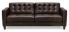 Theo 85" Top-Grain Genuine Leather Sofa with Removable Back Cushion and Wood Feet – Brown | Sofa Theo de 85 po en cuir véritable de qualité supérieure avec coussin de dossier amovible et pattes en bois - brun
