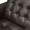 Theo 37" Top-Grain Genuine Leather Chair with Removable Back Cushion and Wood Feet – Grey | Fauteuil Theo de 37 po en cuir véritable de qualité supérieure avec coussin de dossier amovible et pattes en bois - gris