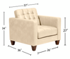 Theo 37" Top-Grain Genuine Leather Chair with Removable Back Cushion and Wood Feet – Stone |  Fauteuil Theo de 37 po en cuir véritable de qualité supérieure avec coussin de dossier amovible et pattes en bois - pierre