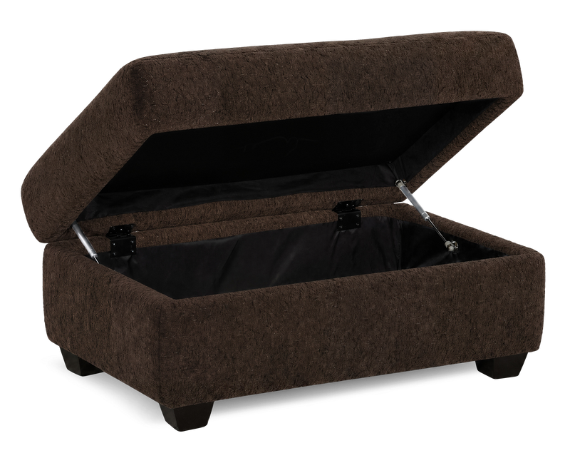 Made in Canada Customizable Sofa Lab Trunk 39\" Fabric Storage Ottoman – Teddy Walnut