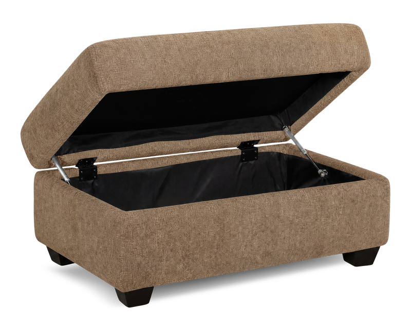 Made in Canada Customizable Sofa Lab Trunk 39\" Fabric Storage Ottoman – Chenille Praline