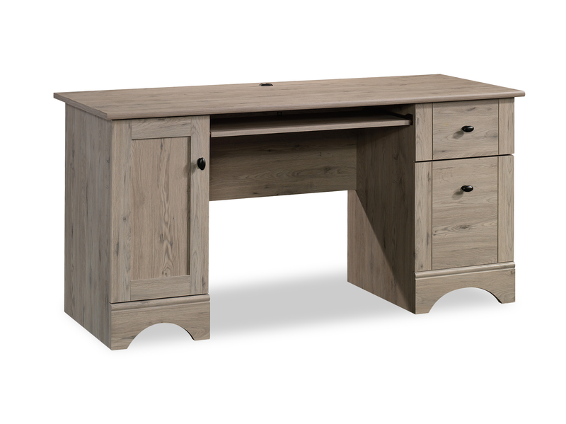 Tyren 59.45“ Rustic Office Desk with Drawers – Laurel Oak 
