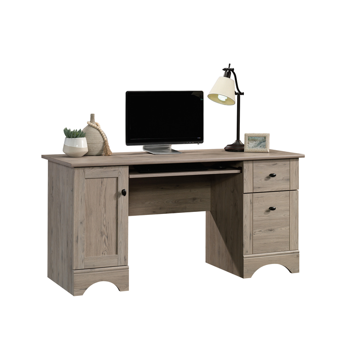Tyren 59.45“ Rustic Office Desk with Drawers – Laurel Oak 